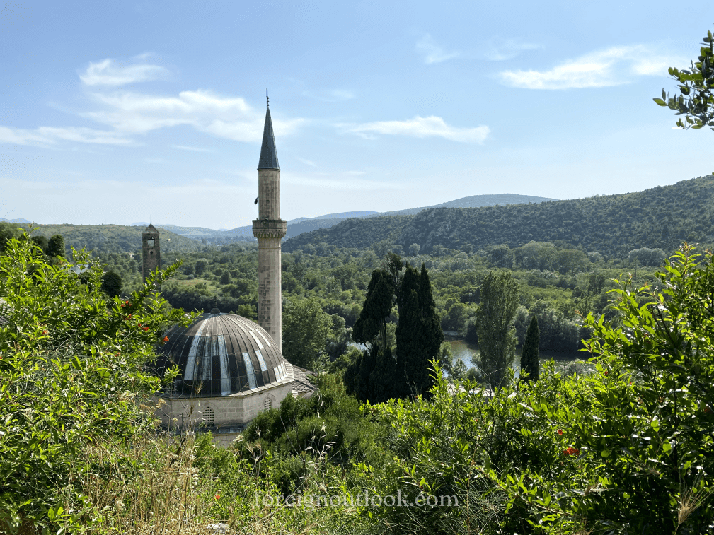 View from above of the Počitelj Mosque