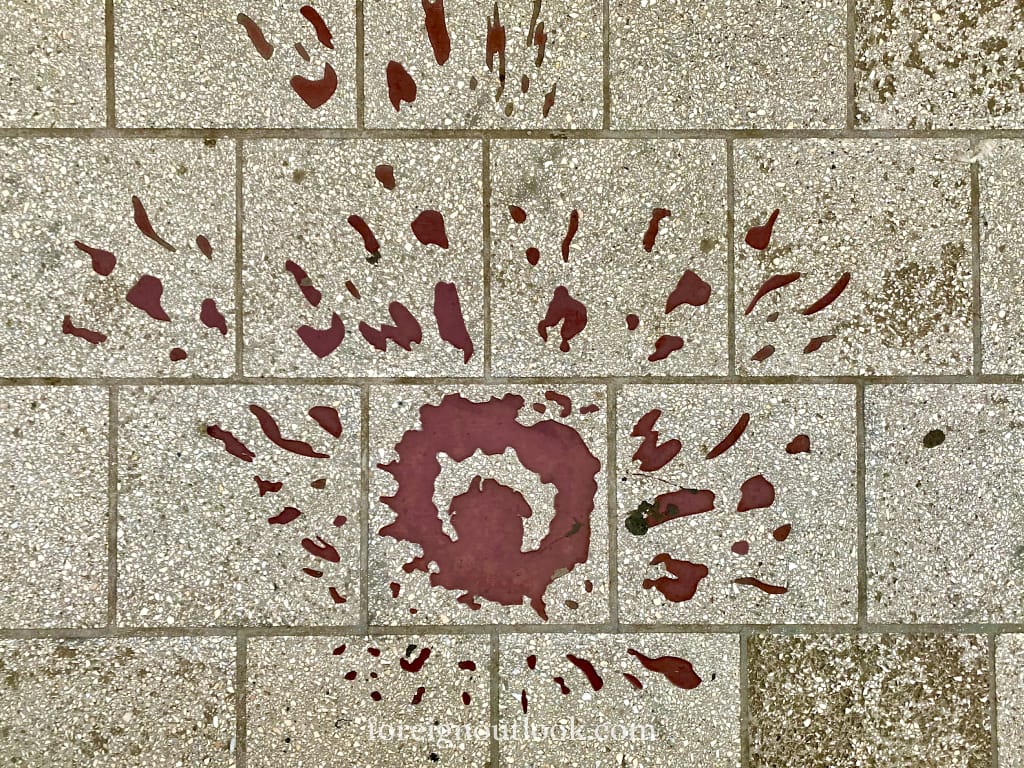 Sarajevo Rose, marking the site of an exploded mortar shell