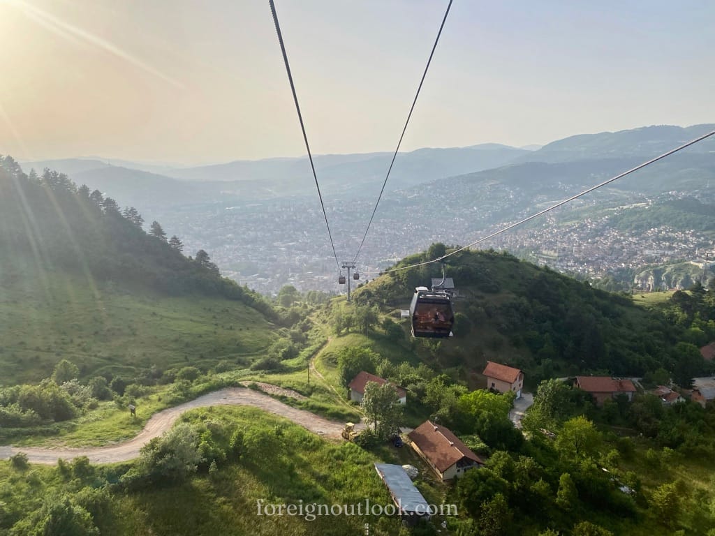 View of Sarajevo from the cable cars