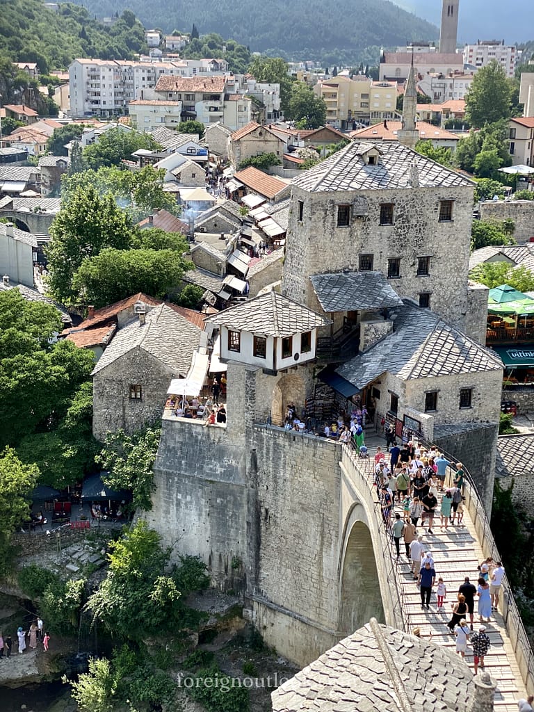 Mostar's Old Bridge from above
