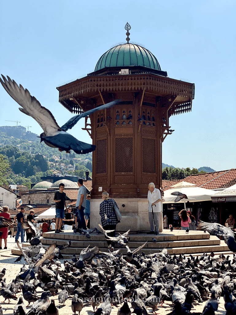 Bosnia's wooden fountain, an impressive piece of architecture in Sarajevo