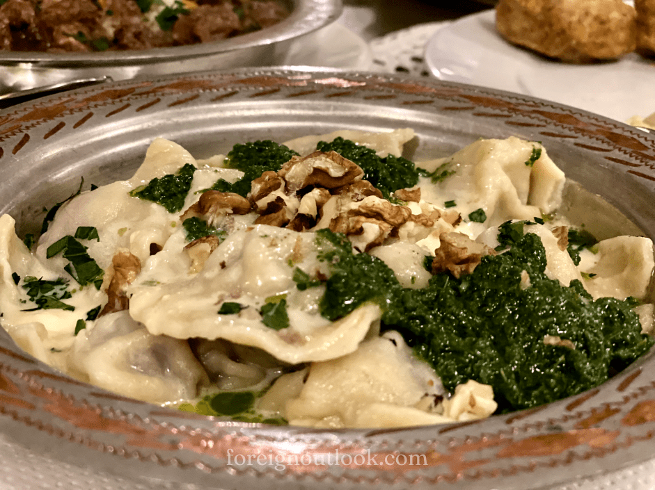 Ravioli with beef and nettle pesto at one of the best culinary experiences in Sarajevo